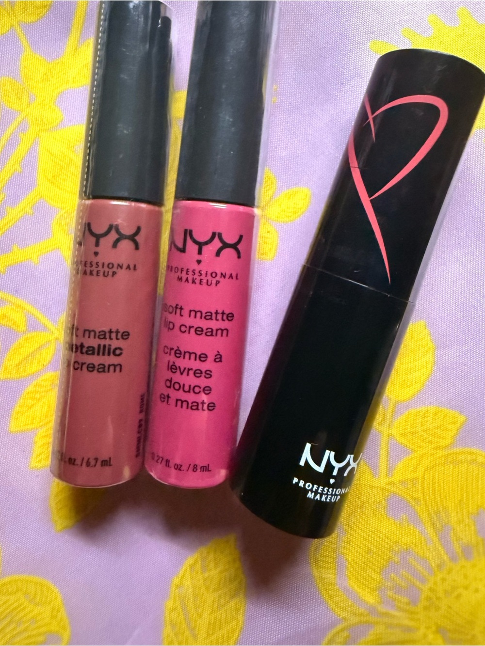 NYX Lip Trio in Dusty Rose, Bright Pink and Deep Berry